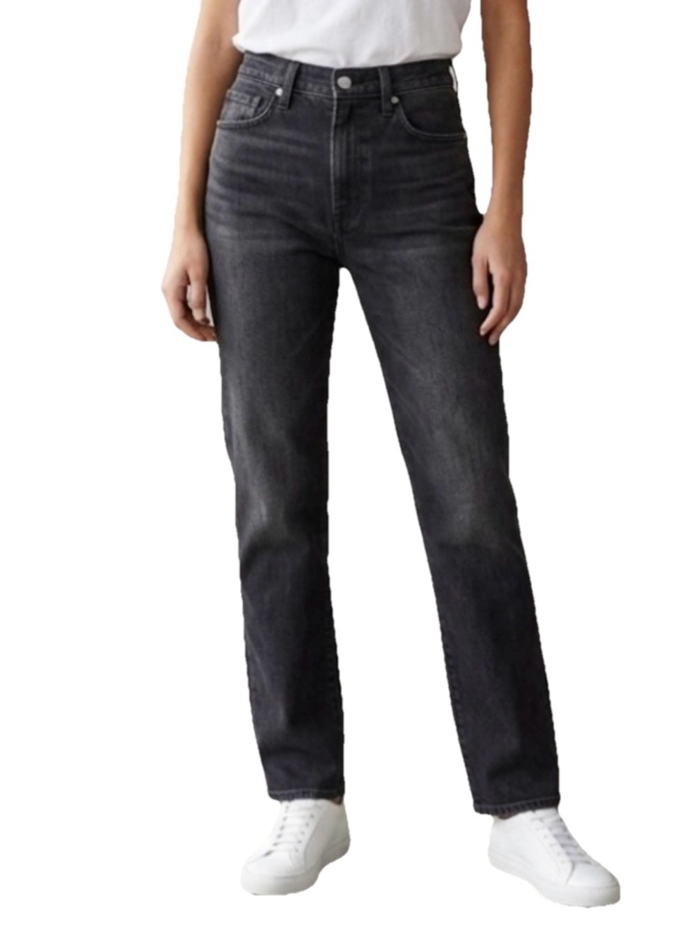 Outerknown Straight Leg Jeans Women’s Black Washed Denim High Rise Jeans Size 27